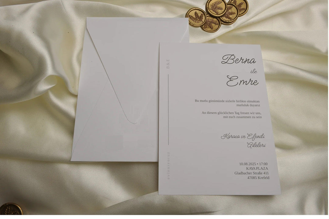 Schlichte Hochzeitskarten